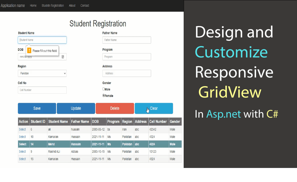 How to Design and Customize Responsive Gridview in asp.net | bootstrap