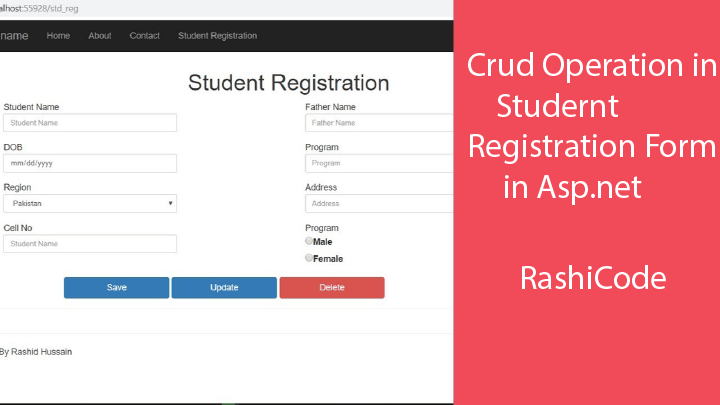 Student Registration form in asp.net