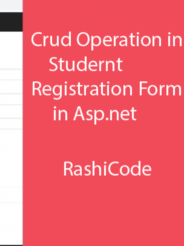 Student Registration Form In Asp.net Web Form | web Designing