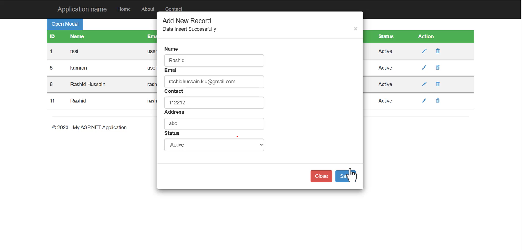 Crud Operation Using Popup Modal In Asp Web Forms